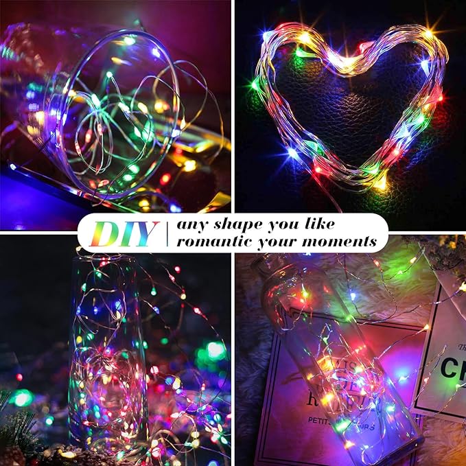 ZGWJ 8 Pack Fairy Lights Battery Operated, 7ft 20 Mini LED Fairy String Lights Silver Wire 3 Modes for DIY, Parties, Wedding, Bedroom, Halloween Christmas Decoration