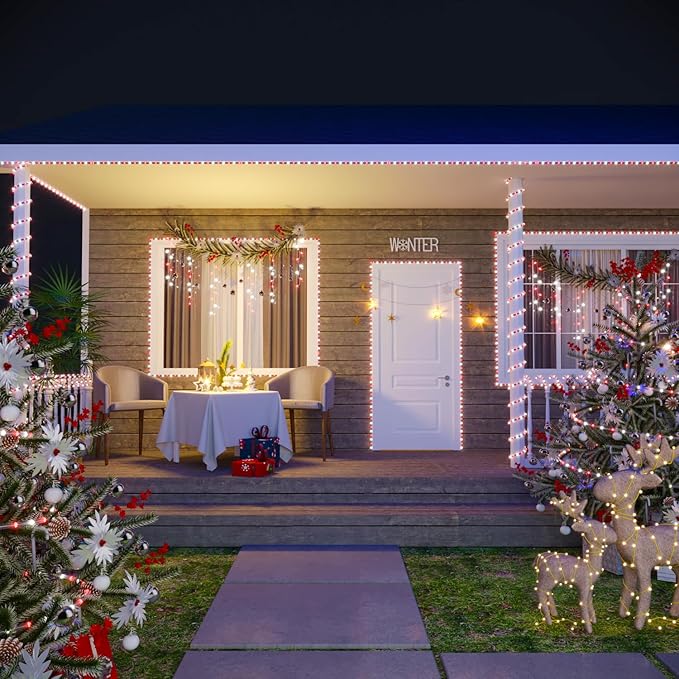RGB Strip Lights with IR Remote Control, 12FT RGB LED Outdoor Rope Lights, Waterproof Neon LED Lights Hoilday Preset 500+ Colors for Bedroom Living Room Patio Christmas Decor (12ft)
