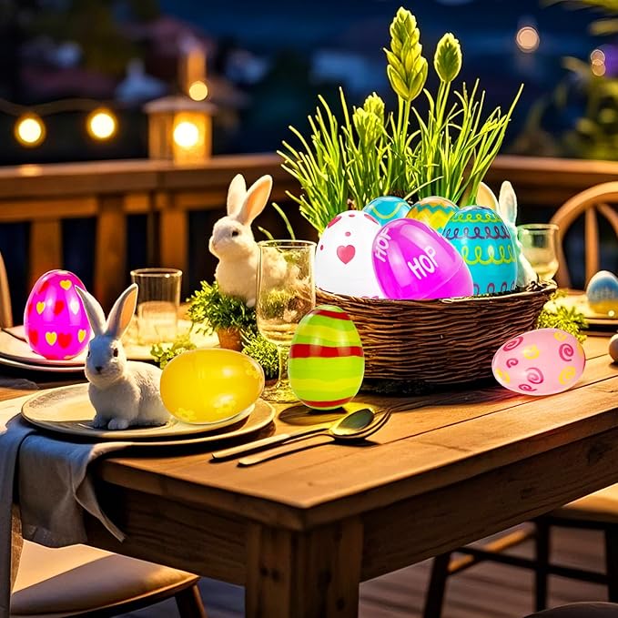 12 Pack 7Ft Fairy Lights with Easter Egg, Battery Operated 20 LED Easter String Lights 3 Mode for Outdoor Bedroom Home Spring Themed Tree Decor
