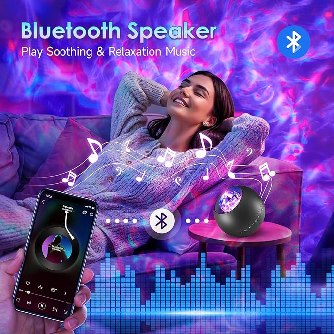 One Fire Galaxy Projector, Vibrant Galaxy Light Projector, White Noise & Bluetooth Room Lights for Bedroom,Remote Timer Kids Night Light,Cute Room Decor for Teen Girl Gifts Trendy Stuff