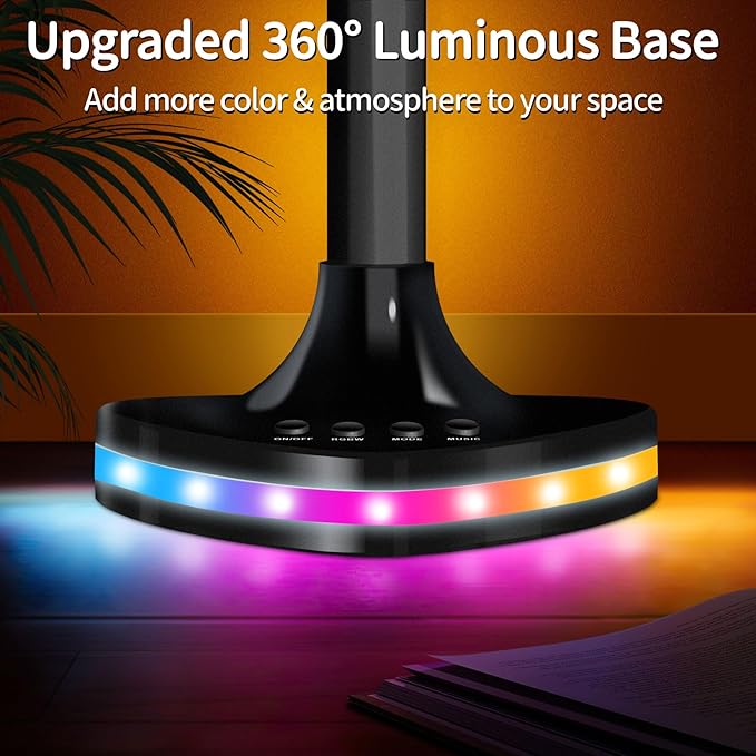 Corner Floor Lamp,Smart RGB LED corner Floor Lamps with Luminous Base,21W 1800LM Super Bright Floor lamp with APP&Remote,LED corners lamp with Music Sync&16Million Colo,Ambient Lighting-Black