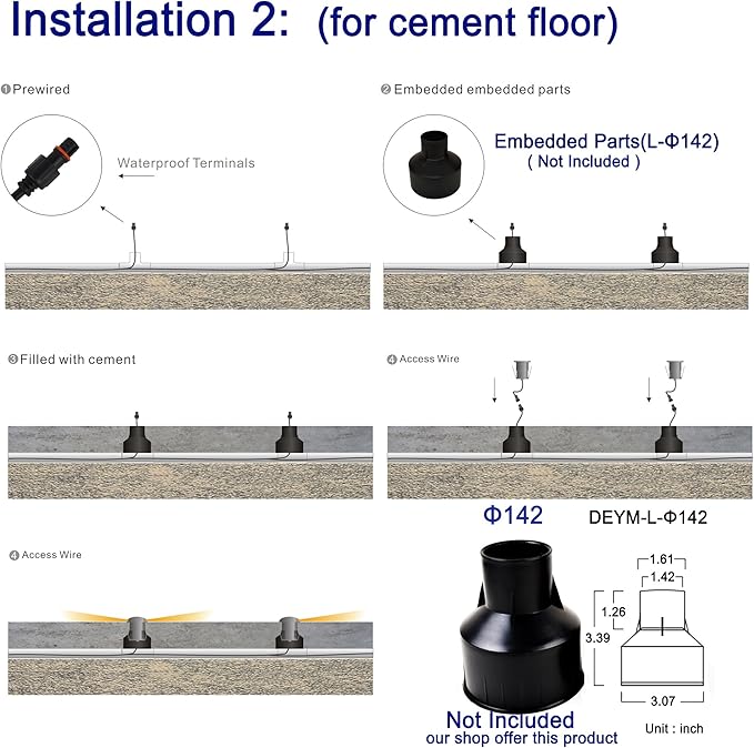 LED In-Ground Well Light,3W,12V-24V DC,IP67 Waterproof Aluminum,Directional Horizontally Outdoor Landscape Lightings,Side View Beam,Warm White (Q2-2 Way)