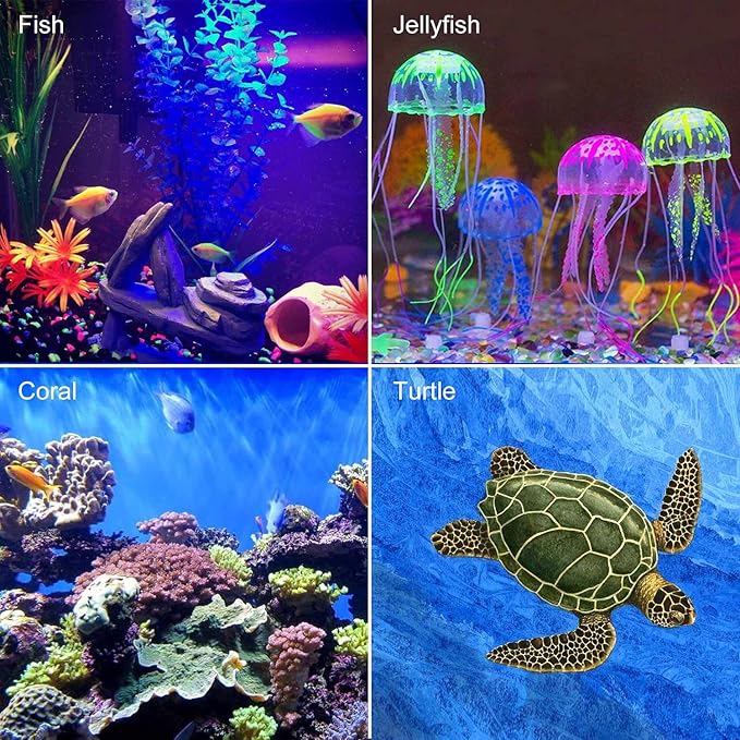 iKefe 15" Color Changing LED Fish Tank Aquarium Submersible Light with Remote/Colored Aquarium LED Tank Lights Fixture for Underwater Decorations, Plant Grow, Saltwater Freshwater Fish, KR5015