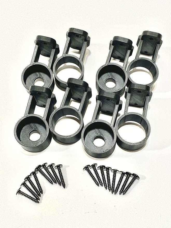 USA Tiki Torch Deck or Fence Mount fits Zoohar Solar Lights Flickering Flame Outdoor Torches and Other 1-1/4” Outside Diameter Poles (8, 4), Black, 1-1/4'' OD