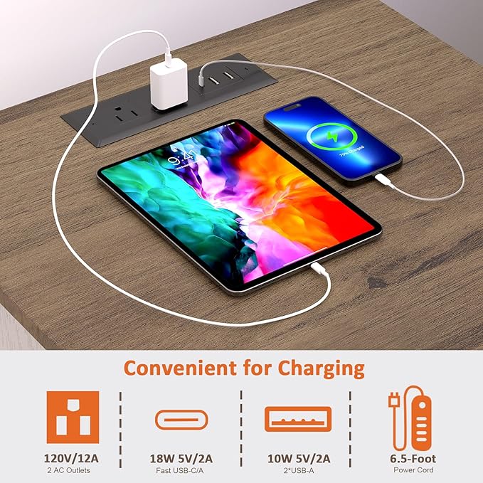 Rresyet White End Table Set of 2, Living Room Side Tables with LED Lights & Charging Station & Adjustable Shelf, Storage End Tables with Drawer, Bedroom Nightstands