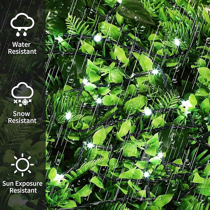 QUWIN Led Outdoor Christmas String Lights, 500 LED UL Certified 8 Lighting Modes, Indoor & Outside Waterproof Fairy Light for Christmas Tree, Patio, Holidays, Party (180 Ft Cool White)