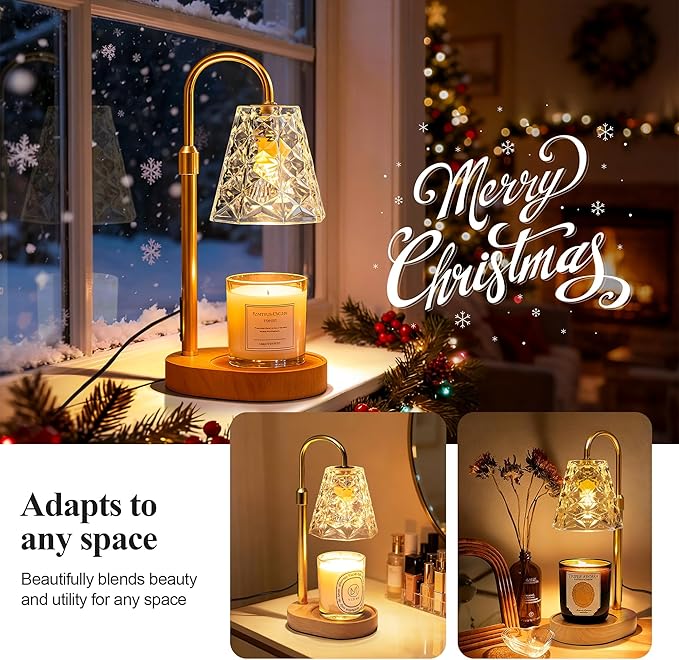Candle Warmer Lamp with Timer, Birthday Gifts for Women Mom, House Warming Gifts New Home, Wax Melt Warmer for Scented Jar Set of 2