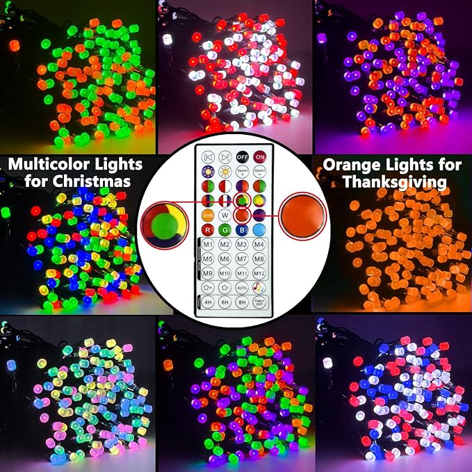 YIQU Smart Color Changing Halloween Lights, 66 FT 200 LED RGB Christmas String Lights with Remote App Control & Timer, Music Sync Multiple Modes Twinkle Light Waterproof Indoor Outdoor Decor