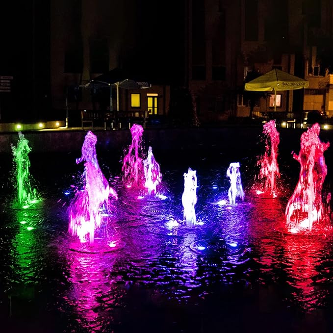 T-SUN Solar Pond Light, Super Bright LED Underwater Color Changing Solar Lights RGB Submersible Fountain Lights IP68 Waterproof Fish Tank Light for Aquarium Garden Pool Fountain Pond