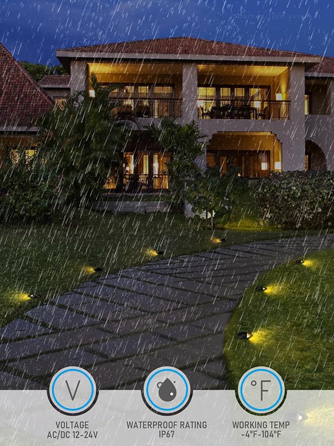 LEONLITE 5W Well Lights Landscape LED, Low Voltage Inground Lights Outdoor, 1800K/2700K/3000K/4000K/5000K Adjustable, Aluminum, ETL Listed, IP67 Waterproof, 12-24VAC/DC, CRI90, 150lm, Black, Pack of 6