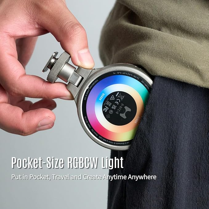 Harlowe Sol 5 Spectra On Camera Light Kit Portable Cold Shoe Mount RGBCW Camera Light 1700K-10000K CRI/TLCI 96+ 36000 Colors RGB Video Light with Touchpad and Magnetic Mount System