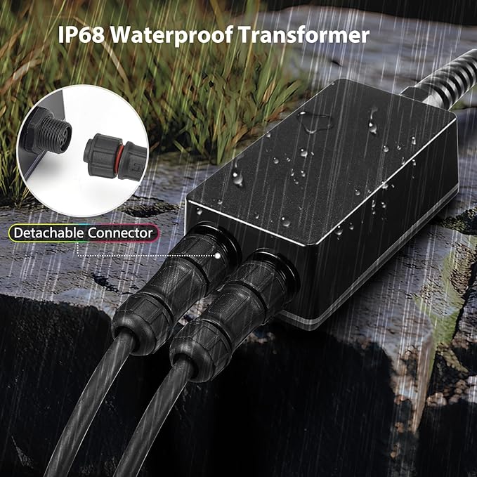 Pond Light with APP, 6W Frog Fountain Light led Underwater with 12V Transformer, IP68 Waterproof Underwater Pond Lights with Long Cable for Ponds Waterfall Fountain Water Feature, 2 SpotLights