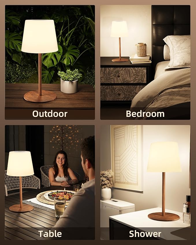 EZVALO Shower Lamp, IP65 Waterproof Modern Bathroom Lamp, Cordless Rechargeable Bath Light with 4500mAh Battery – Soft 360° Glow for Bathtub, Night Shower & Relaxing Routines