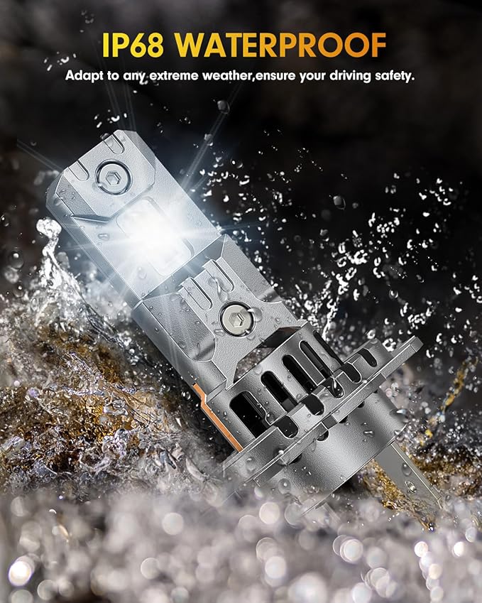 FAHREN Upgraded & Brightest H7 Led Bulbs, (𝟏,𝟐𝟎𝟎%) 𝟏𝟐𝐗 𝟕𝟎,𝟎𝟎𝟎𝐋𝐌 Ultra Bright 6500K H7 fog light, Mini Size No Adapter Needed.IP68 Waterproof,Plug and Play, Pack of 2