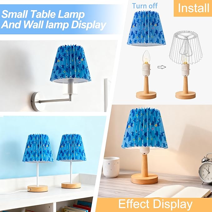Small pleated lampshade chandelier shades set of 6. Lampshade for Wall Lamp.chandelier shades.small table lamps.For Cutting Edge bulbs.light bulb shade.chandelier light covers.4" X 5" X 6"