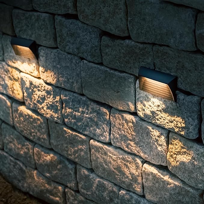 VENUS MANUFACTURING 2W Low Voltage Deck Lights LED Outdoor Stair Lights 3000K 12V Wired Step Lighting Die-cast Aluminum for Fence Yard Patio and Pathway (6Pack)