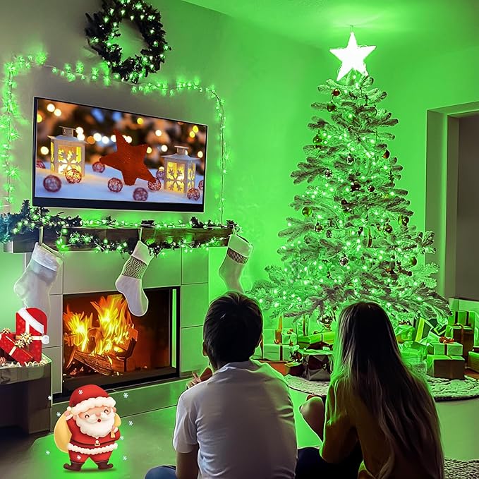 JMEXSUSS 500 LED Green Christmas Lights Indoor Outdoor, 8 Modes 163 FT Green String Lights Plug-in Clear Wire, Remote Control Christmas Tree Light for Xmas Tree Party Halloween