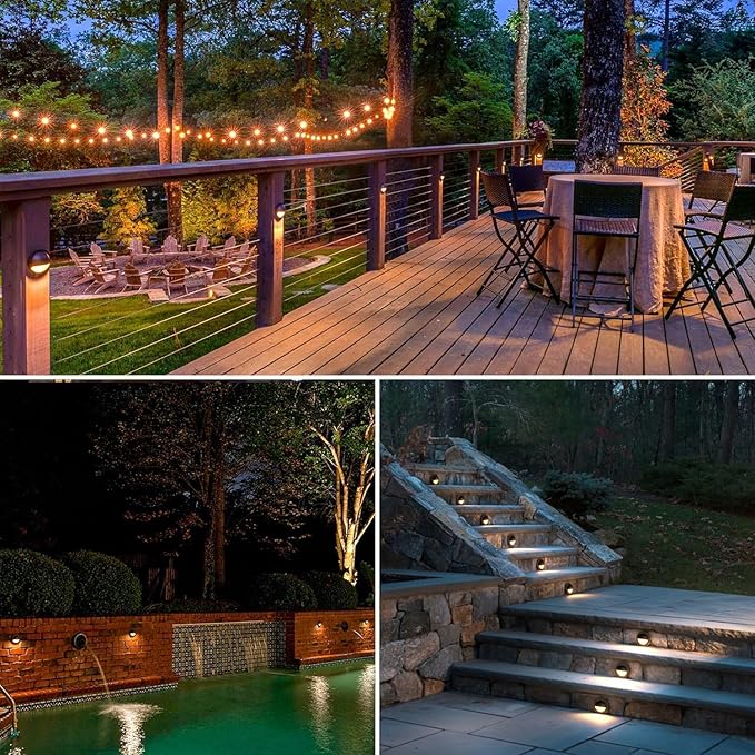 Lumina Lighting® 2W Landscape Deck Lights (2 Pack) | Low Voltage Landscape Lights Waterproof - Outdoor Patio Step Deck Lighting 12V 3000K Replaceable G4 LED Bulb Included DSL0103-BZLED2 (Bronze)