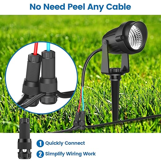 Low Voltage Wire Connectors - Outdoor LED Landscape Lighting Connector 12-18 Gauge Waterproof Landscape Lights Connector for Outside Path Light Deck Light Yard Light Backyard Lighting (24 Pack)