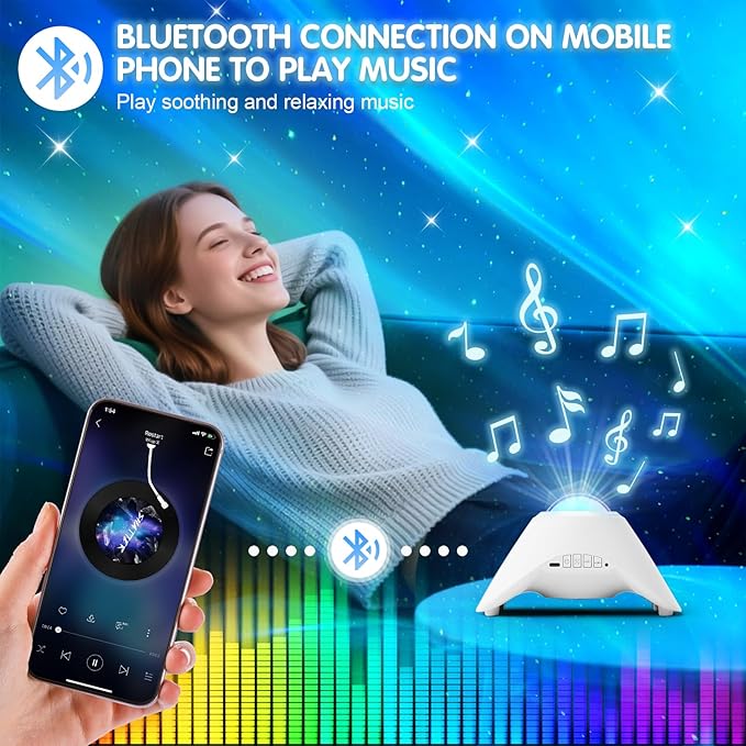 Galaxy Projector,Northern Galaxy Light Aurora Star Projector with Bluetooth Speaker Timer and Remote Control,Night Lights for Bedroom Room Decor, Gifts for Kids, Adults, Christmas, Birthday