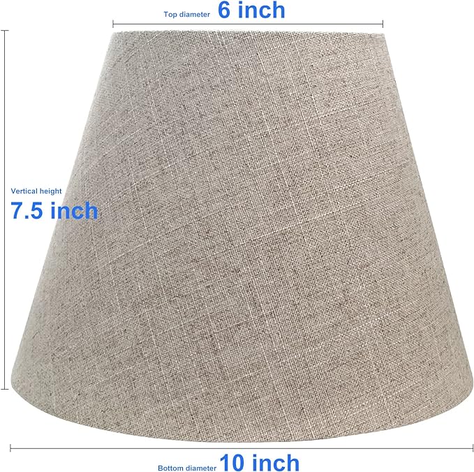 Tootoo Star Barrel White Small Lamp Shade for Table Floor Lamps Replacement, 6x10x7.5 Inch, Fabric Cloth,Spider Model (Brown)