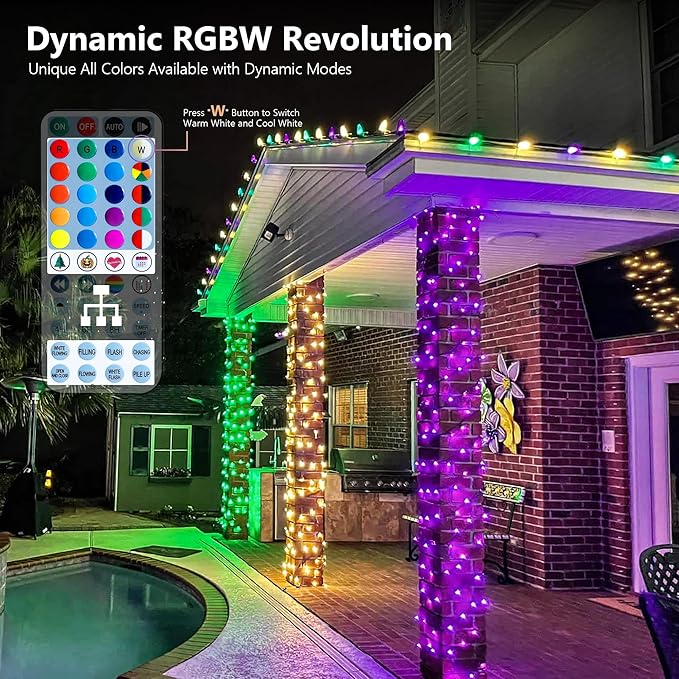 BrizLabs RGB + Warm White Christmas Lights, 98.5FT 300 LED Color Changing String Lights with Remote, Dimmable Twinkle Mini Fairy Light for Indoor Outdoor St Patrick's Day Xmas Halloween Tree Decor