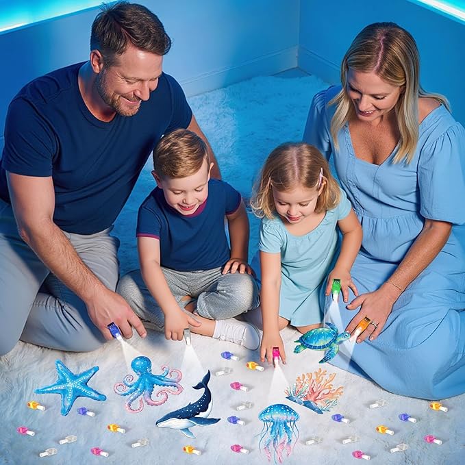 36Pcs Under The Sea LED Finger Lights Animal Party Favors Glow in the Dark Light Up Finger Lights Ocean Themed s Bulk for Birthday Party Goodie Bag Stuffer Birthday Gifts Prize