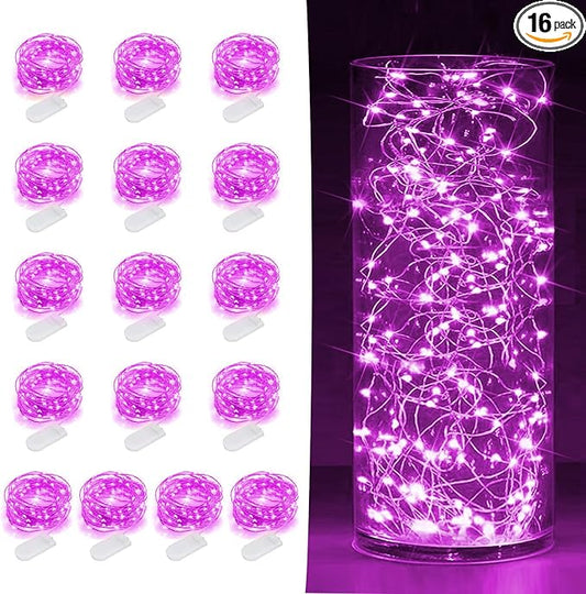 SOCO 16 Pack LED Fairy Lights Battery Operated - 10FT 30LED Copper Wire Mason Jar String Lights, IP65 Waterproof, Bendable for Indoor/Outdoor, Christmas, Wedding, Party, Camping Decor