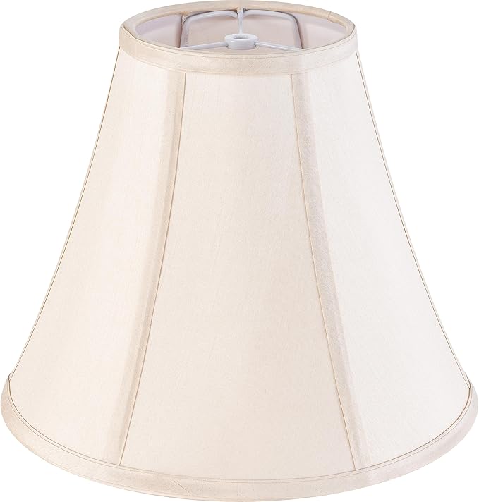 Cream Bell Lamp Shades Medium Lamp Shade 6" Top x 13" Bottom x 9.8" High(Spider) Modern Fabric Lamp Shade for Floor Lamp,Table Lamp,Bedside Lamp, Side Ribbing Replacement Lampshade by GO&SO