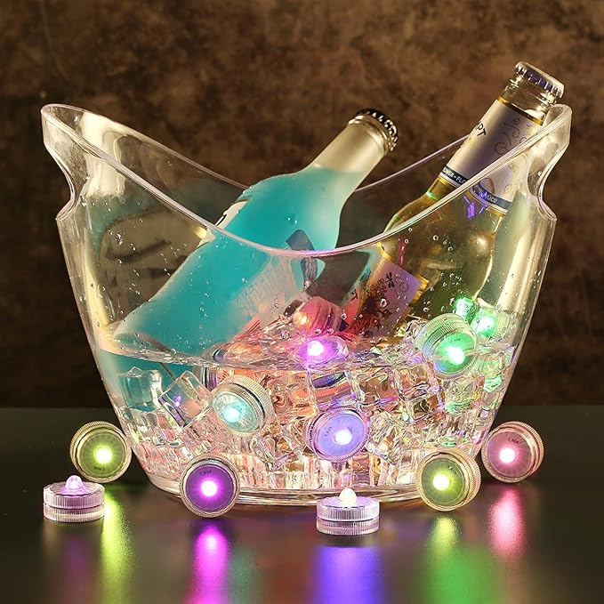 Submersible LED Lights, Waterproof Tea Lights, Underwater Mini Pool Lights Battery Operated Tealights with Remote for Home Decoration (12-RGB, 12P)