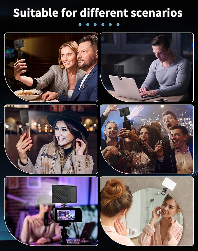Selfie Light for iPhone:3000mAh Phone Light Clip with 120 LEDs & CRI95+, Compatible with iPhone/Laptops/Tablets/Cameras for Video Recording/Selfies/Live Streaming/Zoom/YouTube