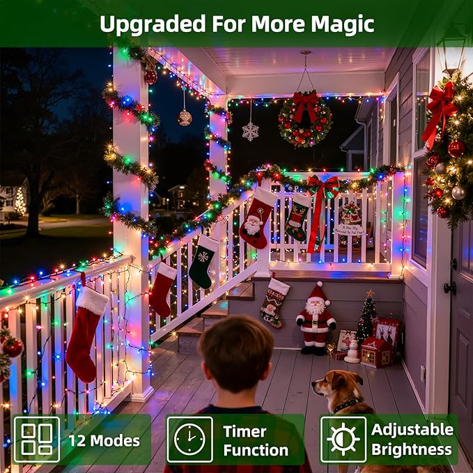 1500 LED 470FT Christmas Lights Outdoor,12 Lighting Modes Christmas String Lights with Timer, Dimmable Multicolor LED String Light Waterproof for Yard Tree Xams Wedding Party Holiday Decorations