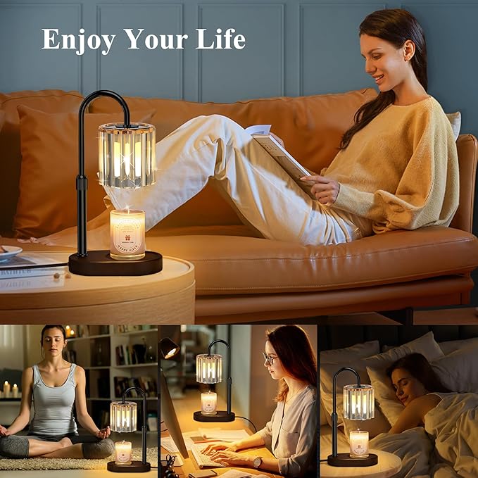 Lukasa Candle Warmer Lamp, with Timer Dimmer Adjustable Height, Home Decor, Room Decor, Wax Melt Warmer for Candles, Gifts for Mom, Birthday Gifts for Women
