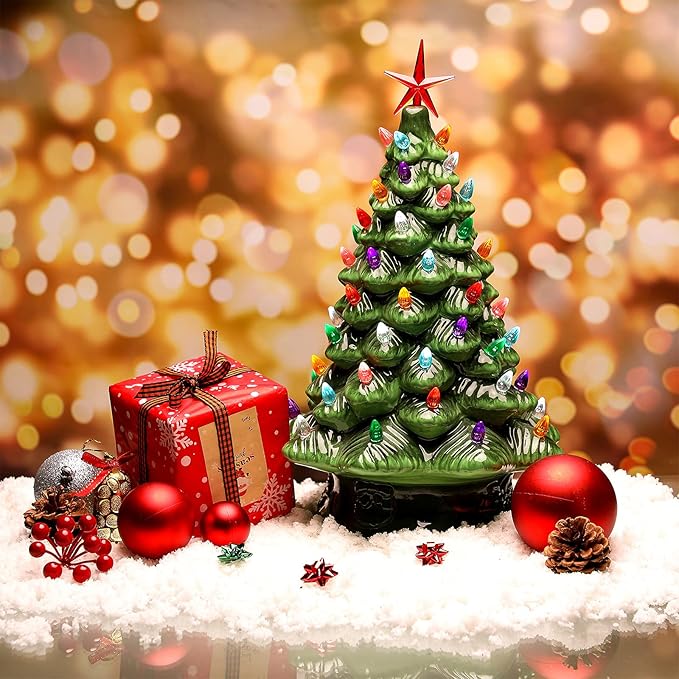 Riakrum 186 Pcs Ceramic Christmas Tree Replacement Bulb Set Globe Bird Stars for Lights Ornaments(Multi Color)