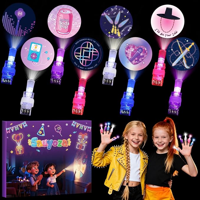 36 Pack Demon Theme Hunters Party Favors LED Finger Lights, Glow in the Dark Party Supplies, Goodie Bag Stuffers Classroom Treasure Box Prizes for Boys Girls