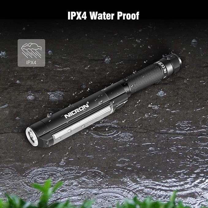 NICRON Worklight Flashlight Pocket COB Magnetic Base Work Light, 500 Lumens Inspection Pen Light 5 Modes LED Flood Beam WL15 Handheld Led Flashlight 3*AAA for Car Repair, Household and Outdoor Use