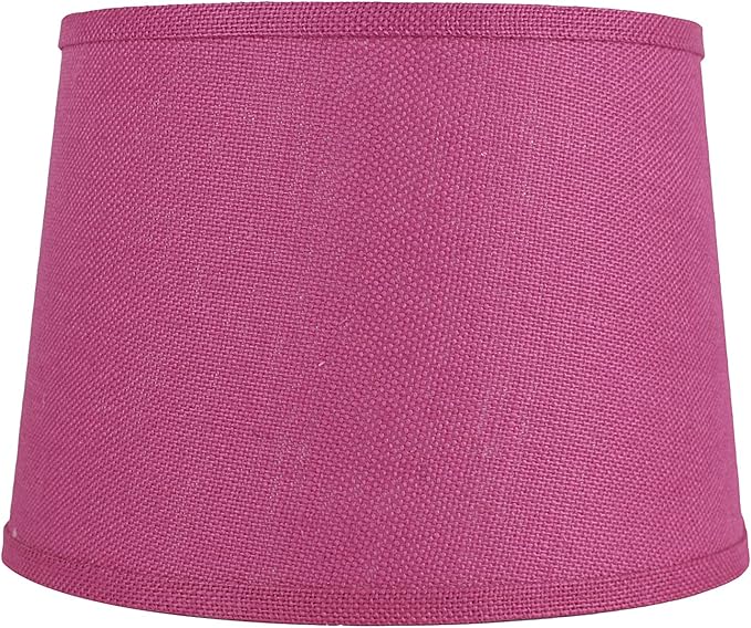 Urbanest French Drum Burlap Lampshade, 12-inch by 14-inch by 10-inch, Fuchsia