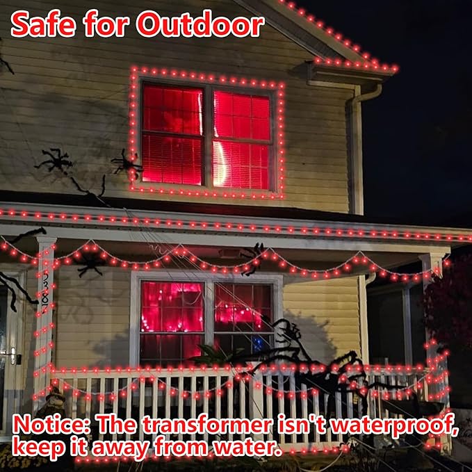 YEGUO 165ft 500 LED Christmas Lights Outdoor Waterproof, Red String Lights Indoor Plug in, 8 Modes Clear Wire for Christmas Holiday Home Tree Garden Patio Decor