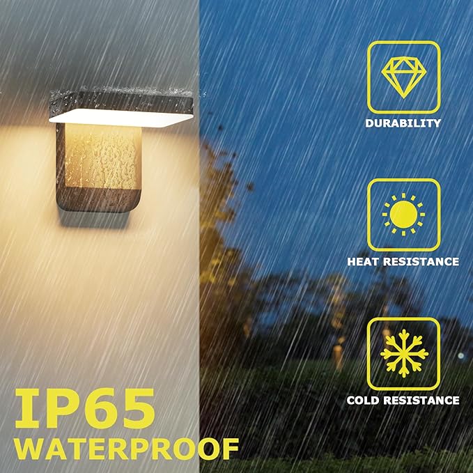 2-Pack Outdoor Rotatable Wall Lights 350° Adjustable Head Modern Porch Light LED Wall Sconce Black Exterior Wall Lights Modern Lights for House, 3000K