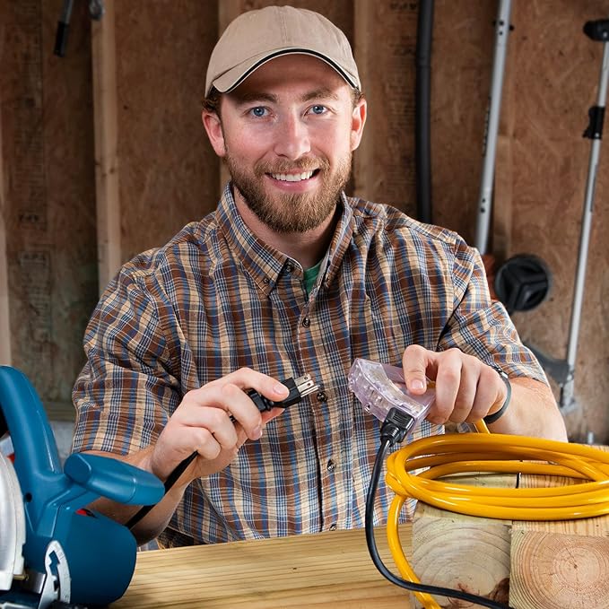 75 ft Outdoor Extension Cord Waterproof - 12 Gauge Heavy Duty Extension Cord 75 ft - Lighted Outdoor Extension Cords with Multiple Outlets - Watts Wire - 75' Grounded - extensiones electricas