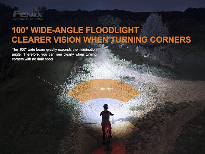 Fenix BC26R Rechargeable Bike Light, 1600 Lumens Super Bright with Dual Batteries and LumenTac Battery Organizer