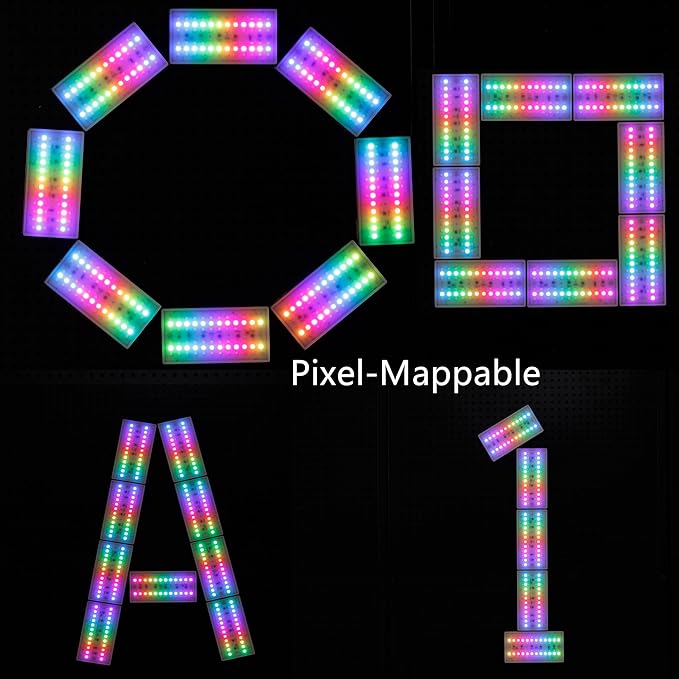 A1 Camera Lights,Portable RGB Video Lights Mini LED Panel Full Color Photography Lighting,10w 2000K-20000K Pixel-Mappable Light,Magnet Adsorption,Wireless Charging,36 Lighting Effects for Vlog