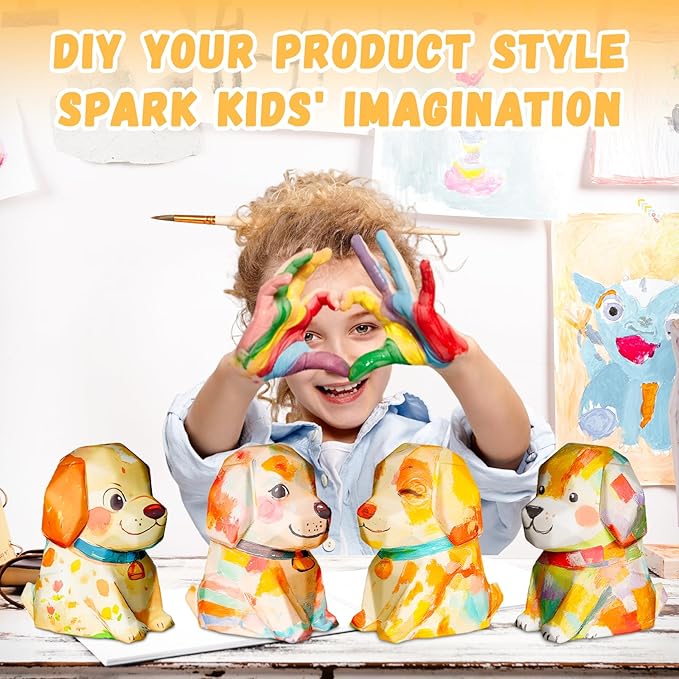 Paint Your Own Dog Lamp Kit, DIY 3D Dog Night Light, Art Supplies Arts and Crafts for Kids Ages 8-12, Creativity Painting Kit Toy for Girl Boy Teen, Kids Birthday Gift Ages 3 4 5 6 7 8 9 10 11 12+