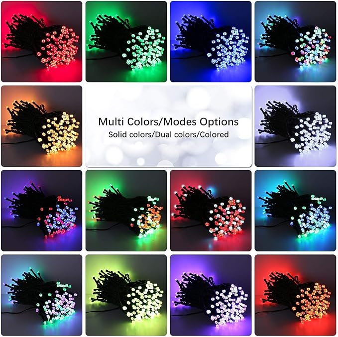 BrizLabs RGB + Warm White Christmas Lights, 98.5FT 300 LED Color Changing String Lights with Remote, Dimmable Twinkle Mini Fairy Light for Indoor Outdoor St Patrick's Day Xmas Halloween Tree Decor