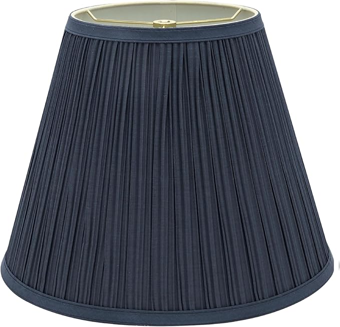 Aspen Creative 33051A, Hardback Empire Transitional Spider Lamp Shade, Mushroom Pleated Stone Blue, 7" Top x 13" Bottom x 10" Slant