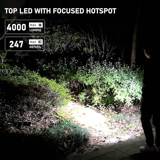 Rechargeable Flashlights High Lumens, Sofirn IF23 4000lm Flashlight 3-in-1 with side white light and RGB mode, IPX8 waterproof,long runtime, magnetic base, suitable for home, emergency, camping