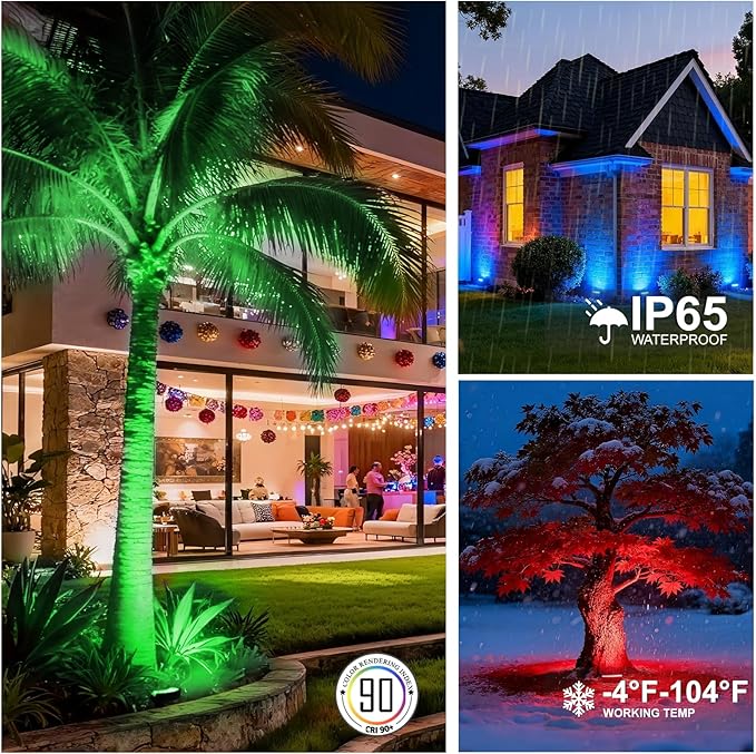 Red Color Flood Lights Low Voltage, 9W 12V LED Hard Wired Landscape Flood Wall Washer Lights Outdoor Waterproof for Uplighting Tree House, Super Bright, Aluminum, Black, 6Pack