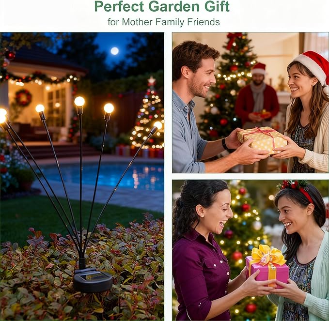 Solar Garden Lights, 8 Pack Waterproof Outdoor Swaying Lights for Patio, Garden, Pathway Decoration