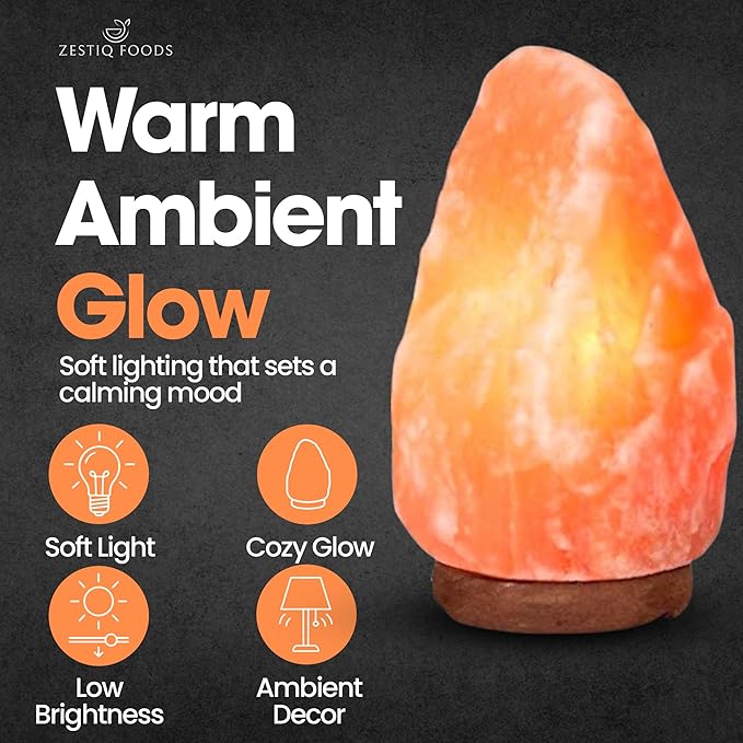Himalayan Salt Lamp – Natural Pink Salt Rock Lamp, Crystal Night Light for Bedroom, Home & Office, Air Purifier, Relaxation & Home Decor
