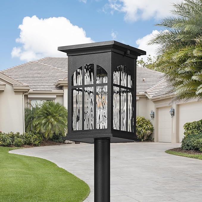 30Inch Solar Pole Lights Outdoor Waterproof, Portable Floor Lamp with Solar Panels Dusk to Dawn with Remote, Cordless Exterior Outside Pole Light for Pathway, Walkway, Garden, Yard, Patio